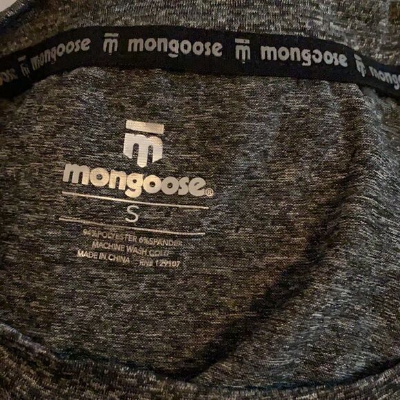 Mongoose Cycling Bicycle Shirt Grey Black Athletic Small S - EUC - Picture 6 of 6